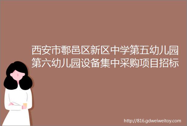 西安市鄠邑区新区中学第五幼儿园第六幼儿园设备集中采购项目招标公告